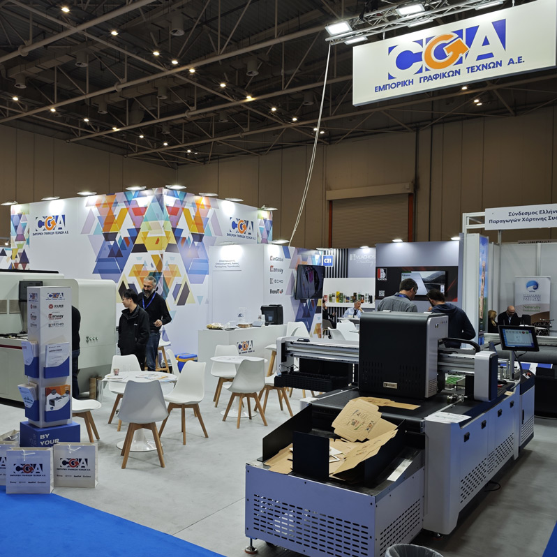 Technicians working on printing machinery