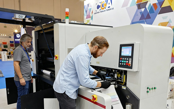 Technician working on equipment